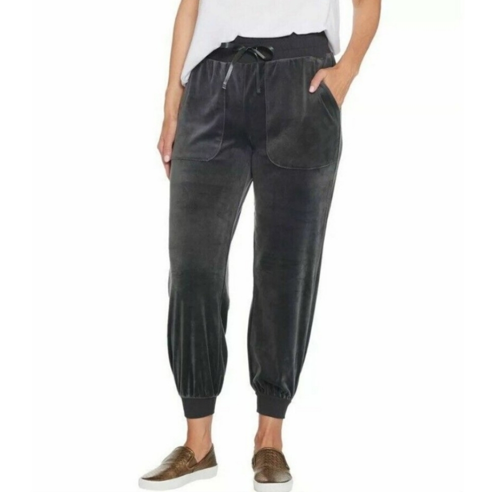 AnyBody Gray Velour Pull On Jogger Lounge Pants Size 3X